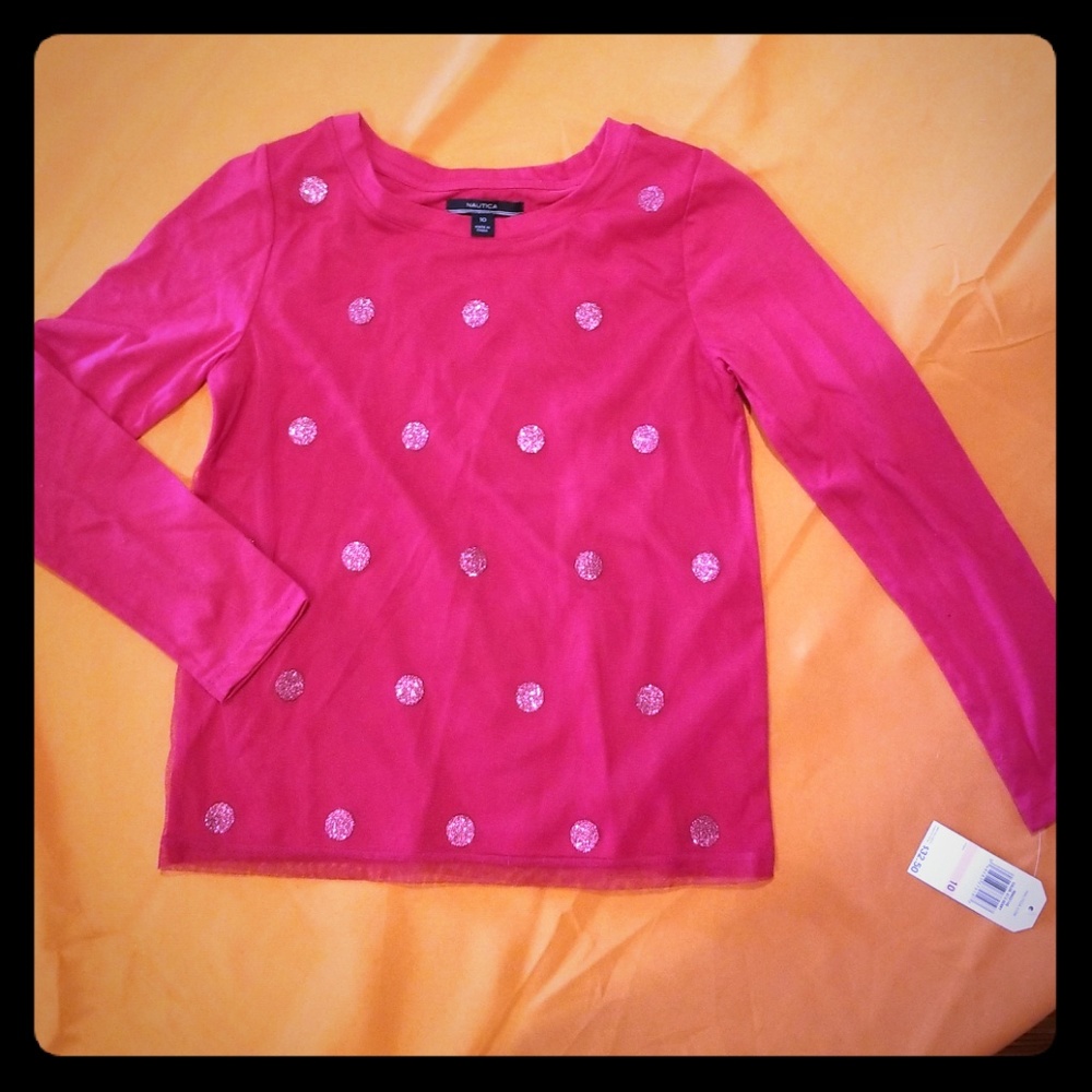 Red sparkle dot t shirt